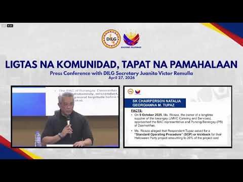 LIVE: DILG Secretary Jonvic Remulla holds press conference | April 27, 2026