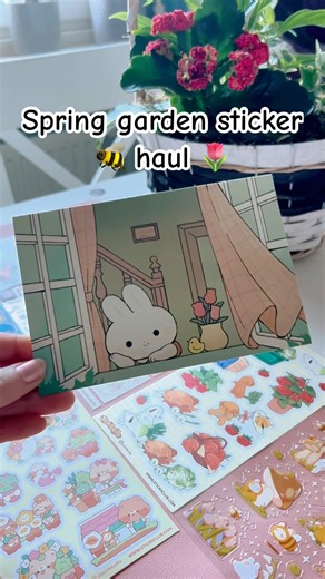 Cute spring stickers for my journal 🐝🌷 #stickers #stickerhaul #stationery #journaling