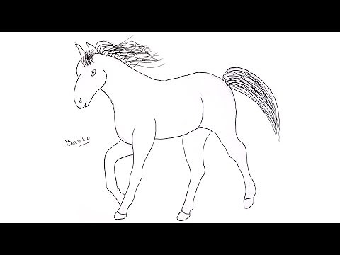 تعليم الرسم للأطفال | كيف ترسم حصان خطوة بخطوة للمبتدئين