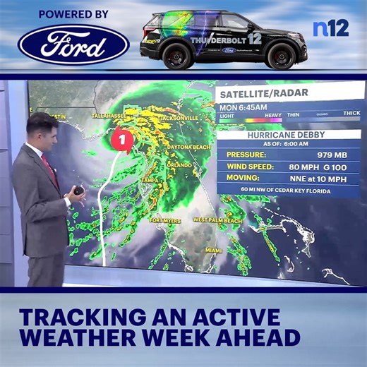 15K views · 62 reactions | ACTIVE WEATHER: Storm Watch Team Meteorologist Mike Rizzo says it's an unsettled weather week, followed by impacts from Hurricane Debby toward the weekend. The full forecast- https://tinyurl.com/3w8fjmn5 | News 12 New Jersey | Facebook