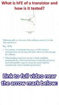 What is hFE of a transistor and how is it tested?