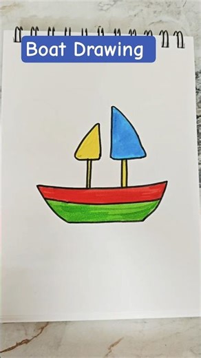 Cute Boat Drawing | Easy & Simple Art for Beginners | Artika by Sonika