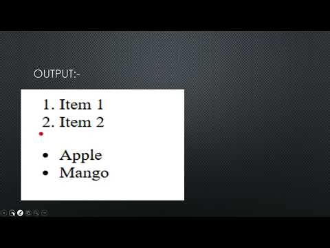 html practical 8 order and unorder list
