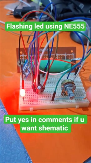 Flashing led using NE555 #engineering #ne555 #project #learning #led