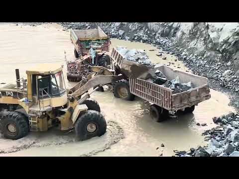 Rocks Loading Into Trolleys | Heavy Equipment Machine in Action