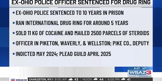 Ex-Ohio police officer sentenced for drug ring