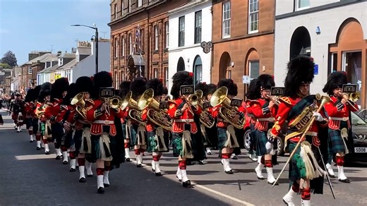 The Royal Regiment of Scotland parades through Dumfries