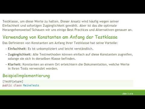 Best Practices für die Speicherung von statischen Unit-Test-Variablen in NUnit