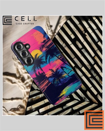 🌅 Ready to bring the vibes of 90s California into your daily routine? Our Retro Sunset Palm Tree Tough Phone Case is here to transport you to a neon beach paradise! ☀️🏖️ Available in both glossy and matte finishes, this stylish case not only protects your device but also adds a splash of vibrant color to your life. 🌴💖 Perfect for iPhone, Samsung, and Pixel users looking to express their love for retro charm while keeping their phone safe and sound! Act fast – these vibrant cases are flying o