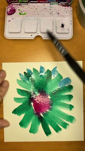 Green Magenta | Pixie Art Studio #watercolor #pixieartstudio #100dayschallenge #artist #art