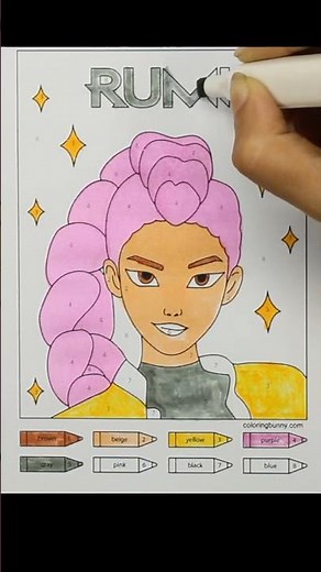 Coloring Rumi from KPop Demon Hunters | Color by Number