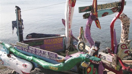 City removes long-standing 'Fan-Ta-Sea Isle' installation from Songhees Walkway