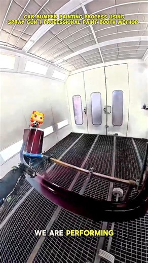 Car Bumper Painting Process Using Spray Gun | Professional Paint Booth Method.