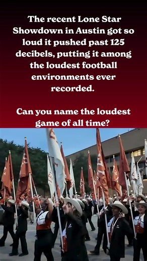 Loudest Football Game Ever Recorded! #tamu #texaslonghorns #texasfootball #shorts #lonestarshowdown