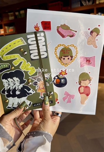 long overdue 😭 this is how i make my stickers 🫶🏽🪖!! i linked everything i use in my amazon storefront, link in bio 🖤 #stickers #diy #stationery #scrapbooking #stickermaking