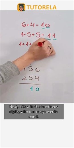 Solve 156 + 254: Three-Digit Addition Guide #Math #ArithmeticOperations #VerticalAddition