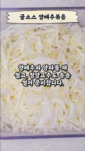10분만에 만드는 양배추 반찬 굴소스 양배추볶음 #레시피 #간단요리 #냉파요리