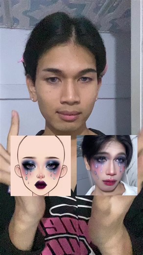 Crying hard make up tutorial 😭✨ ##makeup##crymakeup##makeuptutorial##makeupartist##ข้าวตังเมคอัพ