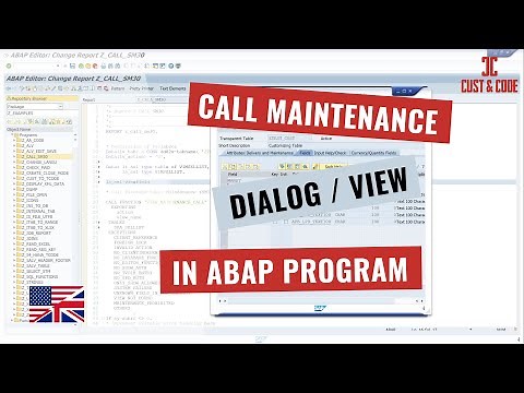 Call Maintenace Dialog Maintenance View in ABAP Program [english]