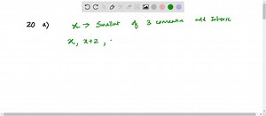 VIDEO solution:a. If x represents the smallest of three consecutive odd integers, write an expression to represent each of the next two consecutive odd integers. b. If x represents the largest of three consecutive odd integers, write an expression to represent each of the previous two consecutive odd integers. | Numerade