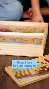 See, spell, learn! This wooden puzzle 🧩 helps kids learn their letters 🔠, sounds, and how to sight read. 📚 Plus, the puzzle boards and wooden alphabet letters fit into one compact case so you can make learning fun on-the-go. Shop now: http://spr.ly/618658TwG | Melissa & Doug