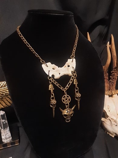 Coyote Bone Necklace, Bone Jewelry, Bone Necklace, Baphomet Necklace, Real Bone Jewelry, Skull Necklace, Gothic Necklace, Gothic Jewelry - Etsy