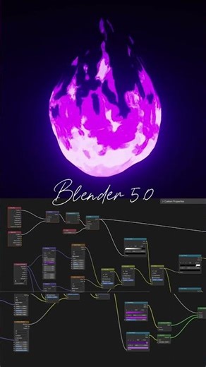 How to make procedural fire animation using Blender 5.0🔥💜#3d #blender #animation #3dart