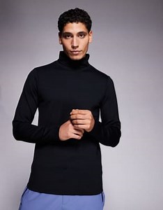 Camiseta interior térmica negra con cuello vuelto de felpa que absorbe el sudor de ASOS 4505 Ski | ASOS