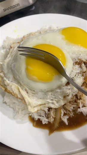 EGG YOLK POP - Hawaiian Burger Loco Moco #shortsviral #shortsfeed