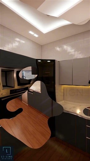3D kitchen visualization for a perfect finish. #modernkitchen #interiordesign #kitchendesign