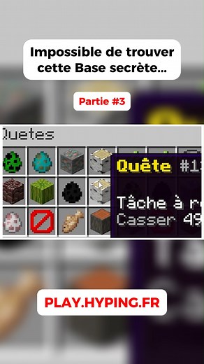 1.1K views · 12 reactions | J'ai construit une base secrète sur Minecraft - Partie 3 #minecraft #minecraftserver #minecraftbedrock #minecraftjava | Hyping Serveur Minecraft | Facebook