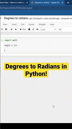 Degrees to Radians in Python! #shorts #python #programming #coding #maths