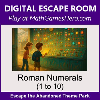 Roman Numerals (1 to 10) | Digital Math Escape Room Game