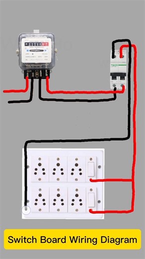6 Socket 2 switch Connection⚡ Diagram #shorts #youtubeshorts #viral #trending #viral #reels #wiring