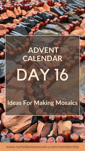 Rachel Davies on Instagram: "Day 16: Contours Today’s prompt for my mosaic advent calendar is to make a mosaic inspired by contour lines from maps. In this video you can see me working on a mosaic inspired by the contour lines of a local hill where I often walk. I’ve used hand made filati to outline the contours of the hill, and a mix of slate and locally foraged stone to fill in the different lines. I made this piece on mesh, so that when I was finished I could cut out the shape and mount it on