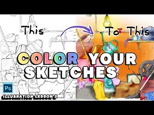 How to color in sketches digitally - using Adobe Photoshop // Illustration series, lesson 2.