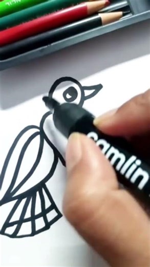 Easy Bird Drawing For Beginners #shorts #youtubeshorts #easydrawing #bird #drawingtutorials #art