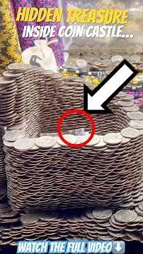 This Was Hidden Inside a Huge Castle of Coins! Coin Pusher JACKPOT! #money #coinpusher #gold #casino