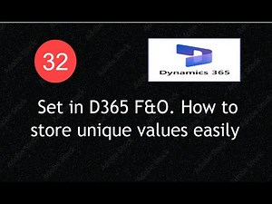 Set in D365 F&O | X++ Tutorial | Unique Values Collection Explained Lecture 32 | #d365fo #msdyn365