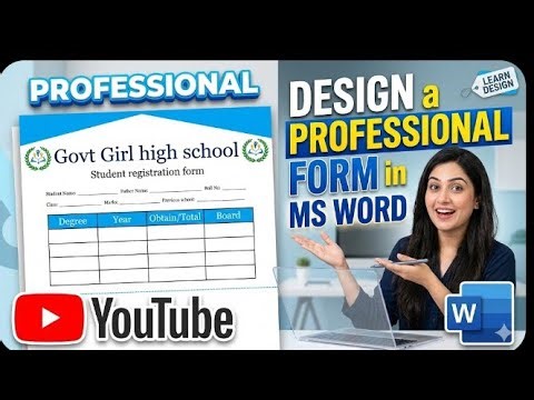 How to Design a Professional Student Registration Form in MS Word | Step-by-Step Tutorial