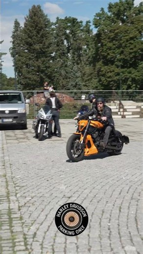 Harley Rider on Night Rod 🧡🖤 #harleydavidson #harleydavidsonparkingonly #harley