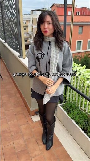 Crocheting a trendy skinny scarf 💕scarf tutorial on my channel! #crochet #scarf #shorts #fyp