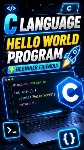 C Language Hello World Program #shorts #clanguage #codebyfc ‪@Codebyfc‬