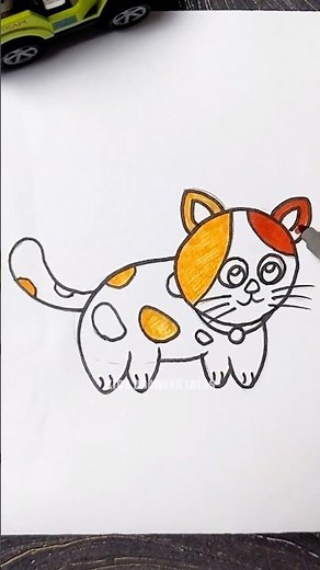 Cute Cat Drawing Tutorial for Kids🐈| Easy Step by Step Cat Drawing #drawing4kids #drawingtutorial