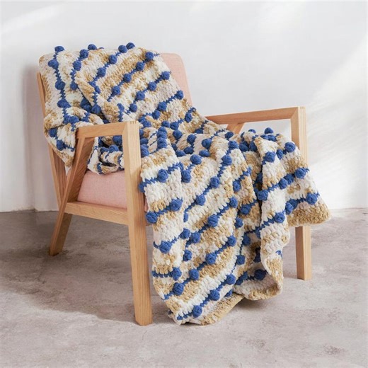 Crochet Pin Stripes Blanket Pattern PDF | Easy Crochet Blanket | Modern Striped Throw - Etsy