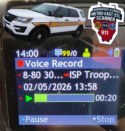 I ain't got time for all this today. Someone come get gramps and take him home. ⚞𝙎𝙏 𝘾𝙇𝘼𝙄𝙍 𝘾𝙊𝙐𝙉𝙏𝙔⚟ 13:55 - Illinois State Police Troop 8🚔👮 • Near 2912 S Illinois St - Smithton •• Red pickup truck on the shoulder Older male white, standing outside the vehicle, NUDE | Downstate Illinois-Metro East StL Scanner 911-DIMEcom