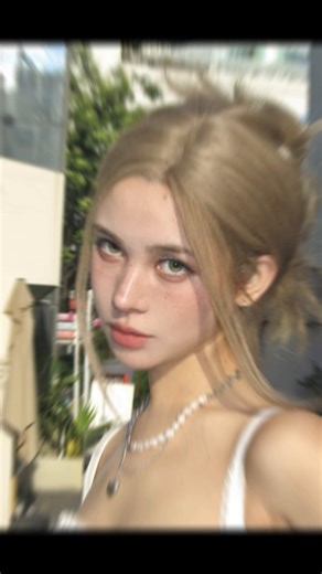 Dola software is so amazing Generate images: Strictly reference the uploaded image, create an ultra-close-up macro portrait centered on the left eye. Crop extremely close, showing only the left eye, bridge of the nose, and slightly parted lips, with the other side of the face outside the frame. The skin is hyper-realistic with visible pores, dewy and translucent. Eyelashes are long, curled, and shimmery; a few messy blonde strands cover the eyelid. Use cinematic cool blue lighting with soft shad