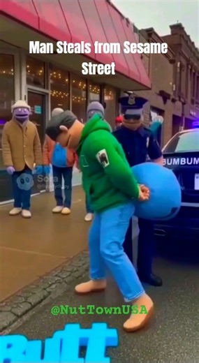 Police arrest Man Stealing from Sesame Street #funny #comedy #aivideo #ai #movie #puppet #police