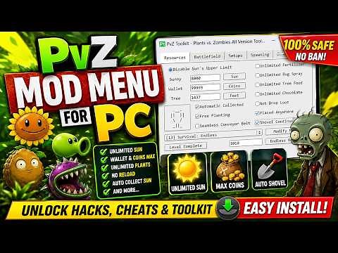 PvZ Mod Menu for PC – Unlock Hacks, Cheats & Toolkit (Easy Install!)