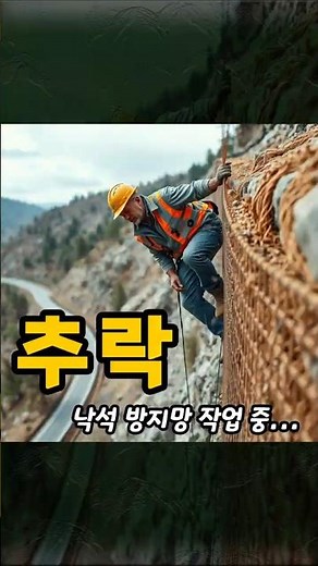 TBM안전교육 -추락- 낙석방지망 설치 작업 중, 산업안전교육자료, 중대재해사고사례 #shorts #산업안전교육자료 #TBM안전교육자료 #중대재해사고사례